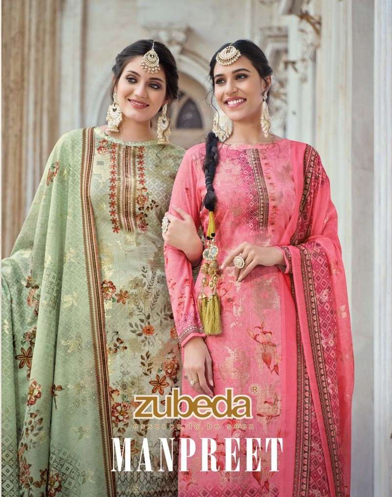 MANPREET BY ZUBEDA 1001 TO 1008 SERIES BEAUTIFUL STYLISH SHARARA SUITS FANCY COLORFUL CASUAL WEAR & ETHNIC WEAR & READY TO WEAR MUSLIN DIGITAL PRINT DRESSES AT WHOLESALE PRICE