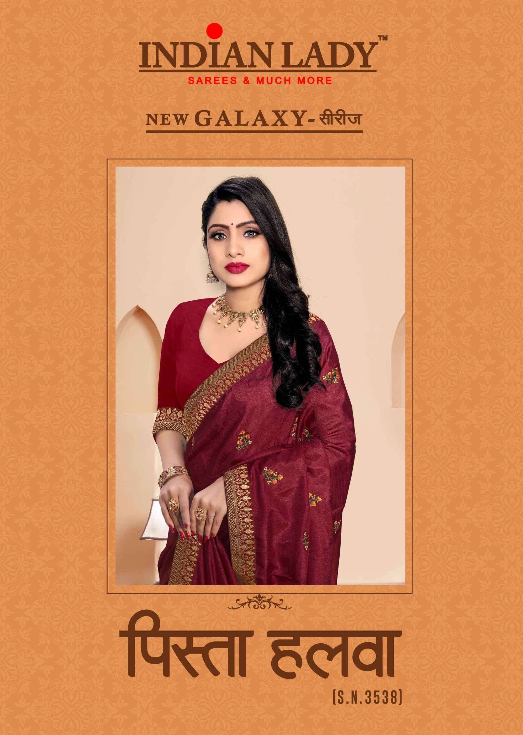 PISTA HALWA BY INDIAN WOMEN 3538-A TO 3538-H SERIES INDIAN TRADITIONAL WEAR COLLECTION BEAUTIFUL STYLISH FANCY COLORFUL PARTY WEAR & OCCASIONAL WEAR MATKA SILK SAREES AT WHOLESALE PRICE