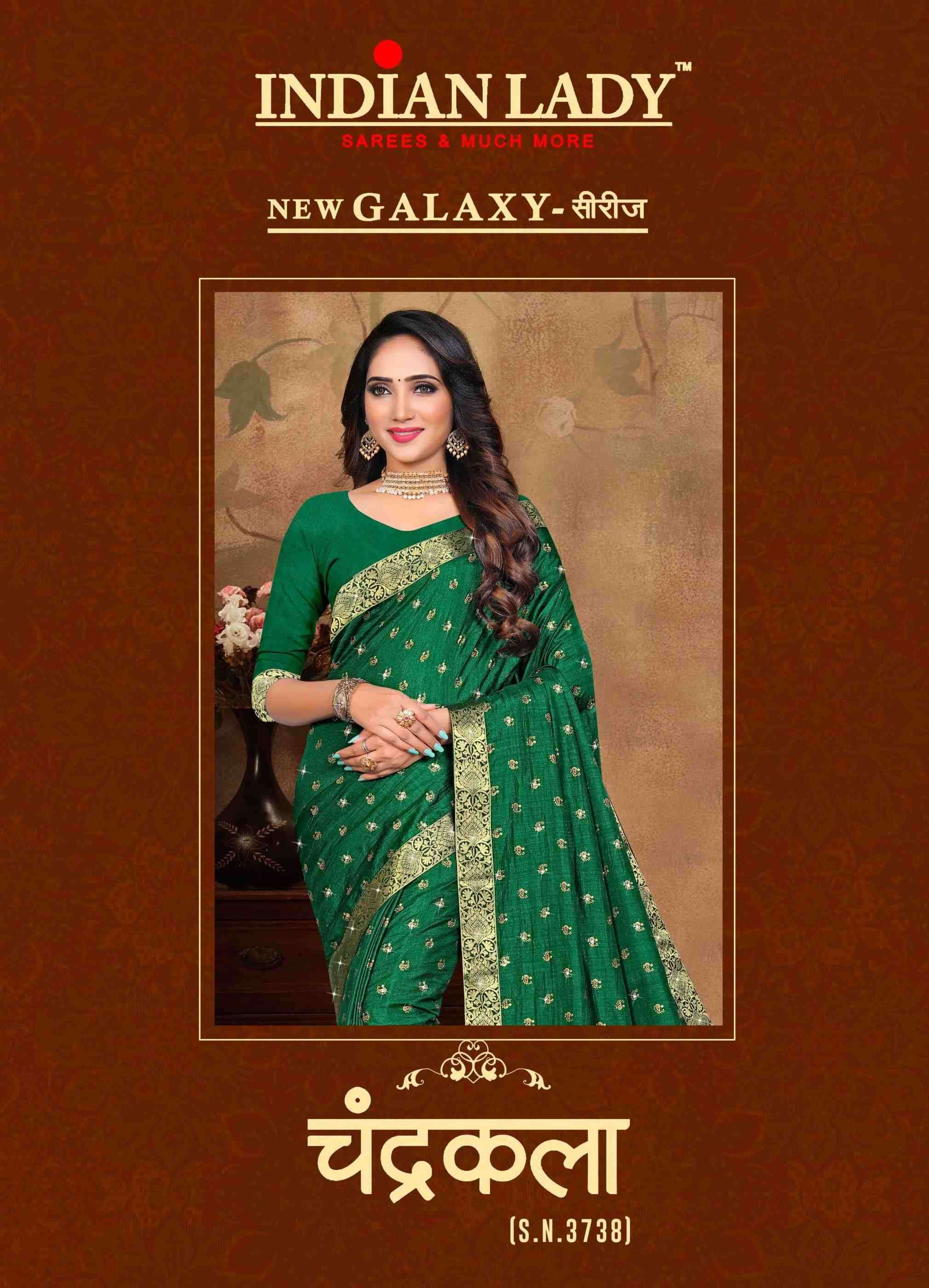 CHANDRAKALA BY INDIAN WOMEN 3738-A TO 3738-H SERIES INDIAN TRADITIONAL WEAR COLLECTION BEAUTIFUL STYLISH FANCY COLORFUL PARTY WEAR & OCCASIONAL WEAR VICHITRA SILK SAREES AT WHOLESALE PRICE