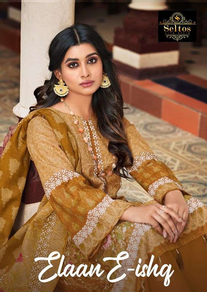 ELAAN E ISHQ BY SELTOS 56001 TO 56008 SERIES BEAUTIFUL PAKISTANI SUITS COLORFUL STYLISH FANCY CASUAL WEAR & ETHNIC WEAR PURE CAMBRIC DIGITAL PRINT DRESSES AT WHOLESALE PRICE