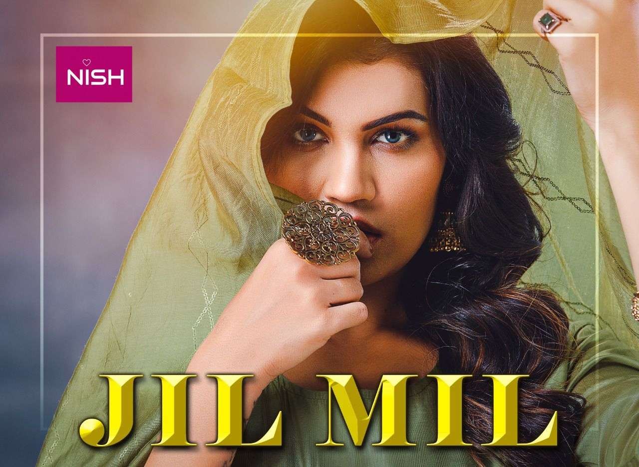 JIL MIL BY NISH 101 TO 106 SERIES BEAUTIFUL SUITS COLORFUL STYLISH FANCY CASUAL WEAR & ETHNIC WEAR PURE SILK DRESSES AT WHOLESALE PRICE