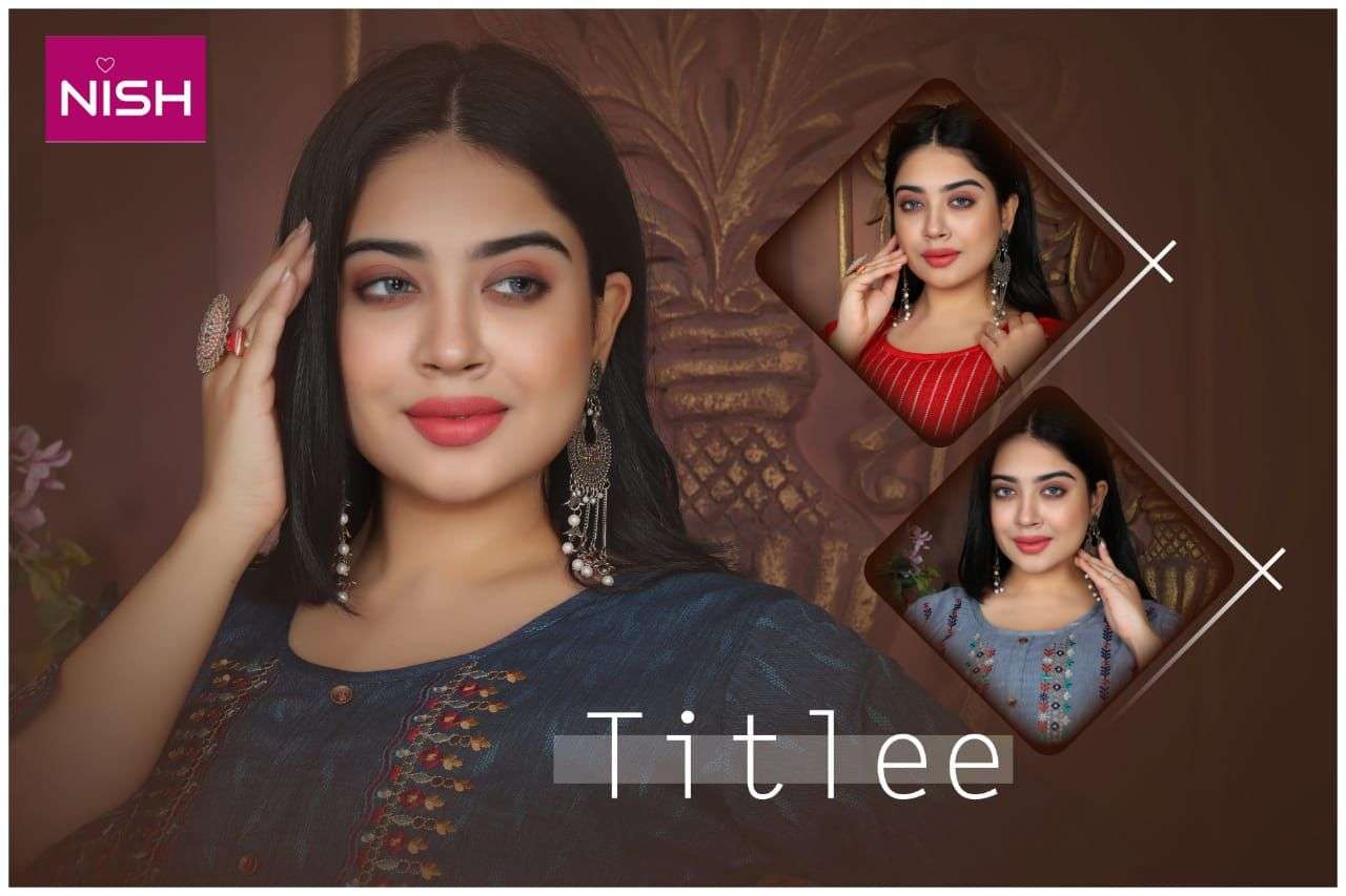 TITLEE BY NISH 1001 TO 1006 SERIES DESIGNER STYLISH FANCY COLORFUL BEAUTIFUL PARTY WEAR & ETHNIC WEAR COLLECTION HEAVY RAYON KURTIS WITH BOTTOM AT WHOLESALE PRICE