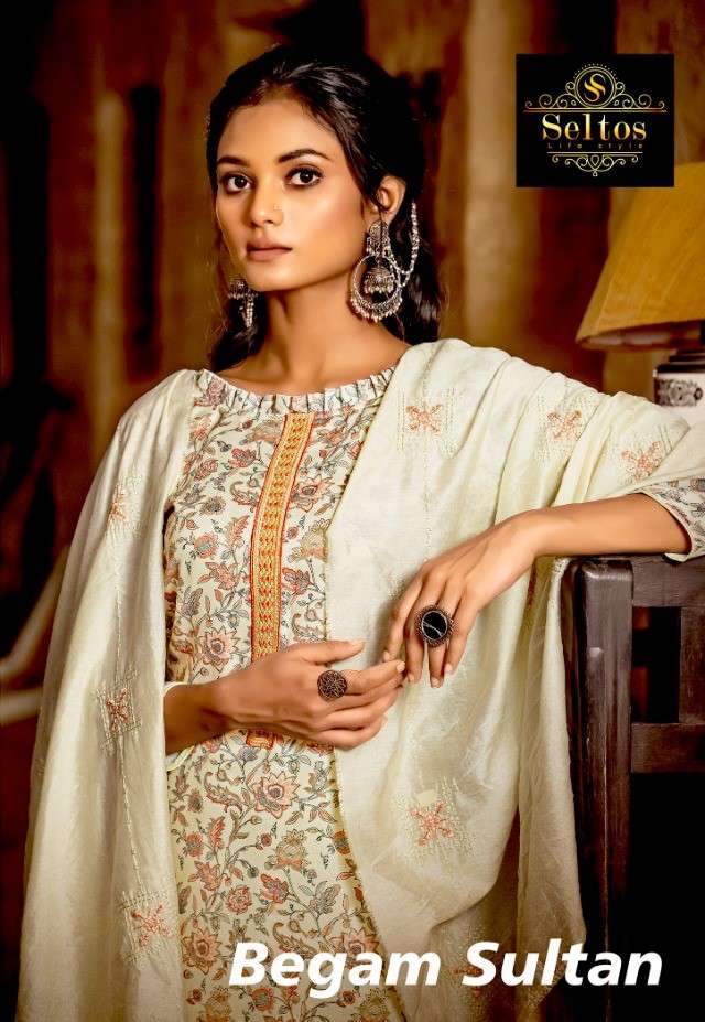 BEGAM SULTAN BY SELTOS 1001 TO 1006 SERIES BEAUTIFUL SUITS COLORFUL STYLISH FANCY CASUAL WEAR & ETHNIC WEAR PURE MUSLIN DIGITAL PRINT DRESSES AT WHOLESALE PRICE