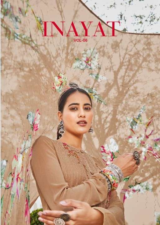 INAYAT VOL-6 BY KARMA TRENDZ 3339 TO 3345 SERIES BEAUTIFUL COLORFUL STYLISH PRETTY PARTY WEAR CASUAL WEAR OCCASIONAL WEAR MUSLIN COTTON DRESSES AT WHOLESALE PRICE