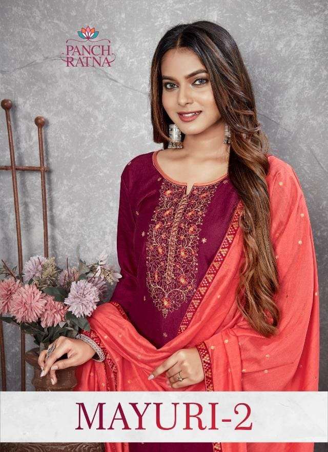 MAYURI VOL-2 BY PANCH RATNA 12001 TO 12005 SERIES BEAUTIFUL SUITS COLORFUL STYLISH FANCY CASUAL WEAR & ETHNIC WEAR HEAVY PARAMPARA DRESSES AT WHOLESALE PRICE