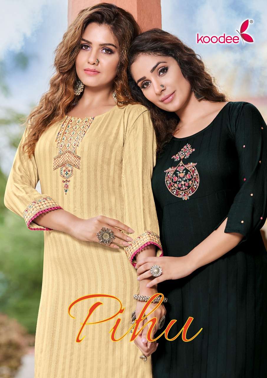 PIHU BY KOODEE 1001 TO 1006 SERIES DESIGNER STYLISH FANCY COLORFUL BEAUTIFUL PARTY WEAR & ETHNIC WEAR COLLECTION VISCOSE GOWNS AT WHOLESALE PRICE