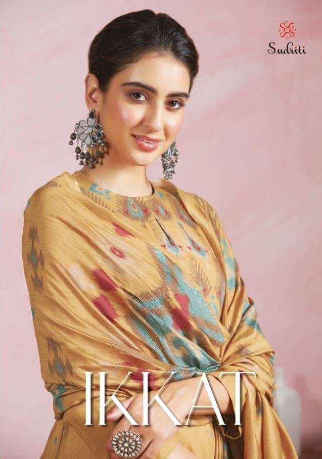 IKKAT BY SUDRITI BEAUTIFUL SUITS COLORFUL STYLISH FANCY CASUAL WEAR & ETHNIC WEAR PURE PASHMINA PRINT DRESSES AT WHOLESALE PRICE