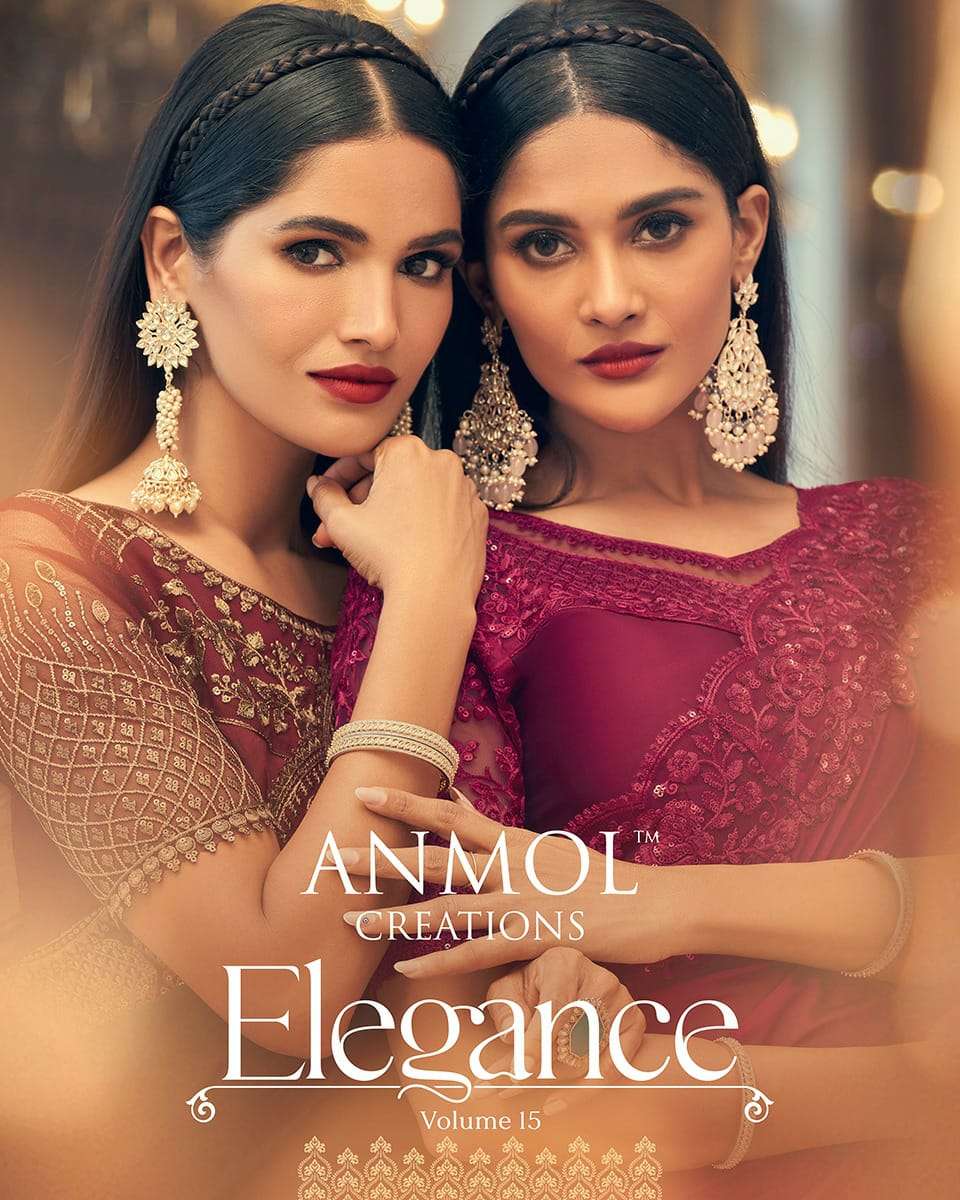 ELEGANCE VOL-15 BY ANMOL CREATION 11001 TO 11018 SERIES INDIAN TRADITIONAL WEAR COLLECTION BEAUTIFUL STYLISH FANCY COLORFUL PARTY WEAR & OCCASIONAL WEAR FANCY SAREES AT WHOLESALE PRICE