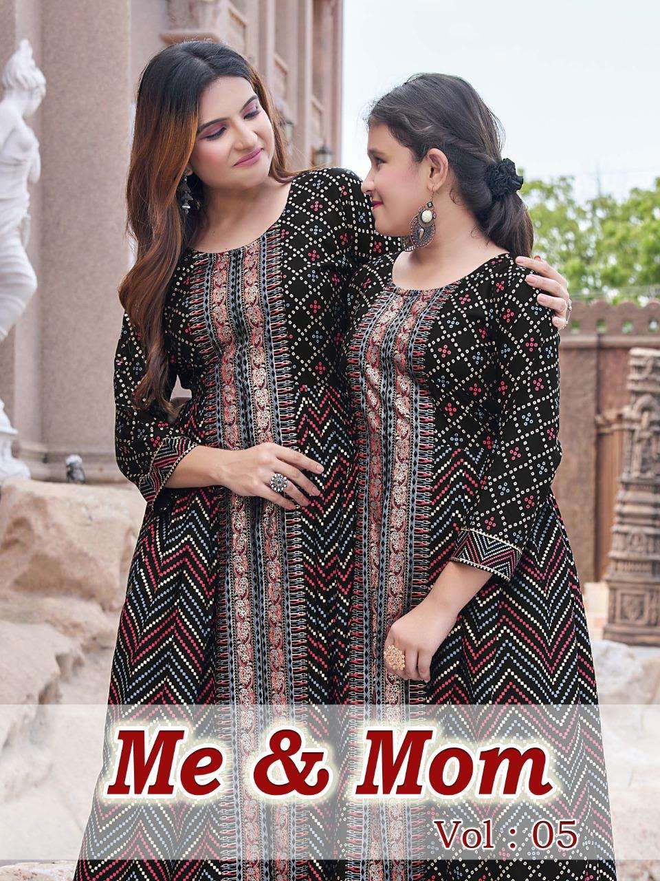 ME AND MOM VOL-5 BY BANWERY FASHION 5001 TO 5010 SERIES DESIGNER STYLISH FANCY COLORFUL BEAUTIFUL PARTY WEAR & ETHNIC WEAR COLLECTION HEAVY RAYON GOWNS AT WHOLESALE PRICE