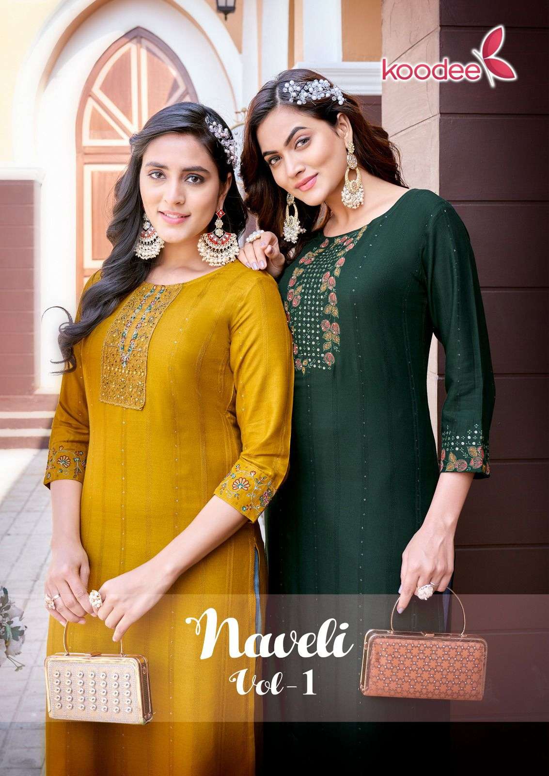 Naveli Vol-1 By Koodee 1001 To 1006 Series Designer Stylish Fancy Colorful Beautiful Party Wear & Ethnic Wear Collection Heavy Rayon Kurtis With Bottom At Wholesale Price