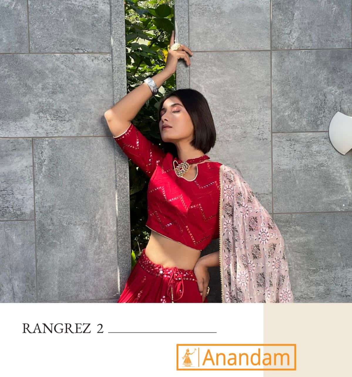 RANGREZ VOL-2 BY ANANDAM 2428 TO 2431 SERIES INDIAN TRADITIONAL BEAUTIFUL STYLISH DESIGNER BANARASI SILK JACQUARD EMBROIDERED PARTY WEAR GEORGETTE LEHENGAS AT WHOLESALE PRICE