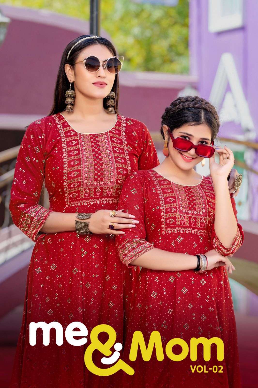 Me And Mom Vol-2 By Kaamiri 01 To 10 Series Beautiful Stylish Fancy Colorful Casual Wear & Ethnic Wear Rayon Slub Gowns At Wholesale Price