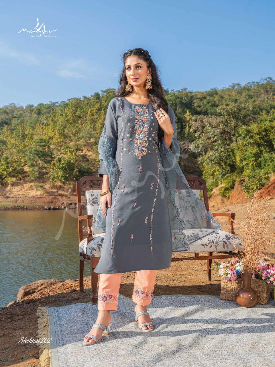 Shehnai Vol-2 By Mayur 201 To 206 Series Beautiful Suits Colorful Stylish Fancy Casual Wear & Ethnic Wear Heavy Viscose Silk Dresses At Wholesale Price