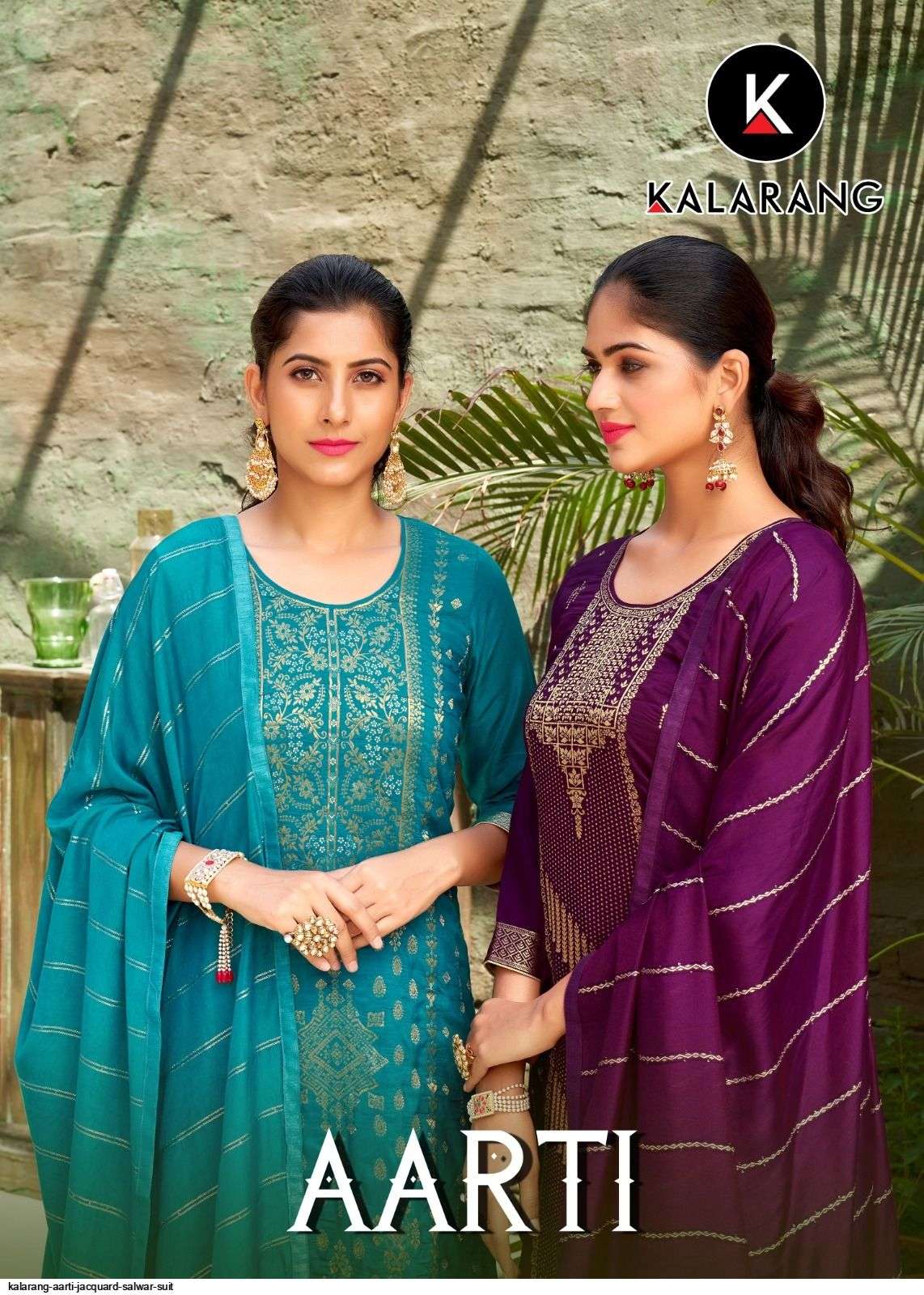 Aarti By Kalarang 10411 To 10414 Series Beautiful Stylish Sharara Suits Fancy Colorful Casual Wear & Ethnic Wear & Ready To Wear Pure Dola Jacquard Dresses At Wholesale Price