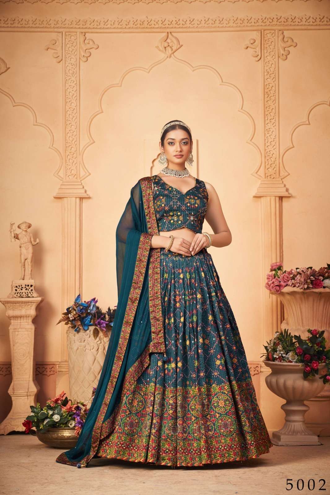 Aakrut Vol-5 By Tejasvee 5001 To 5005 Series Festive Wear Collection Beautiful Stylish Colorful Fancy Party Wear & Occasional Wear Heavy Chinnon Lehengas At Wholesale Price