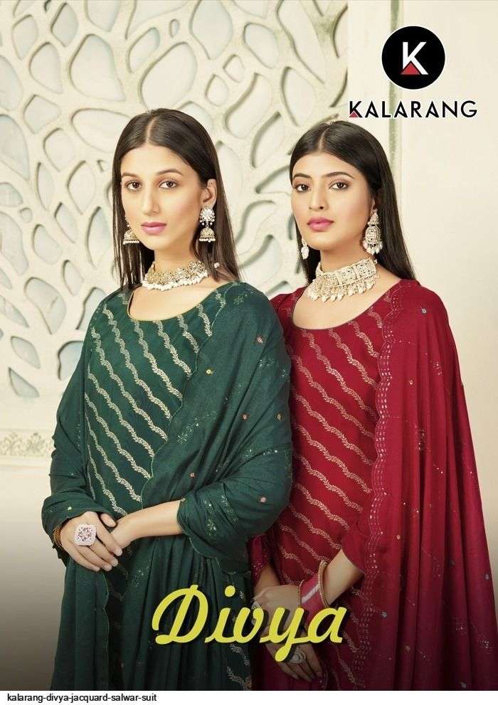 Divya By Kalarang 10061 To 10066 Series Beautiful Indian Suits Colorful Stylish Fancy Casual Wear & Ethnic Wear Pure Dola Jacquard Embroidered Dresses At Wholesale Price