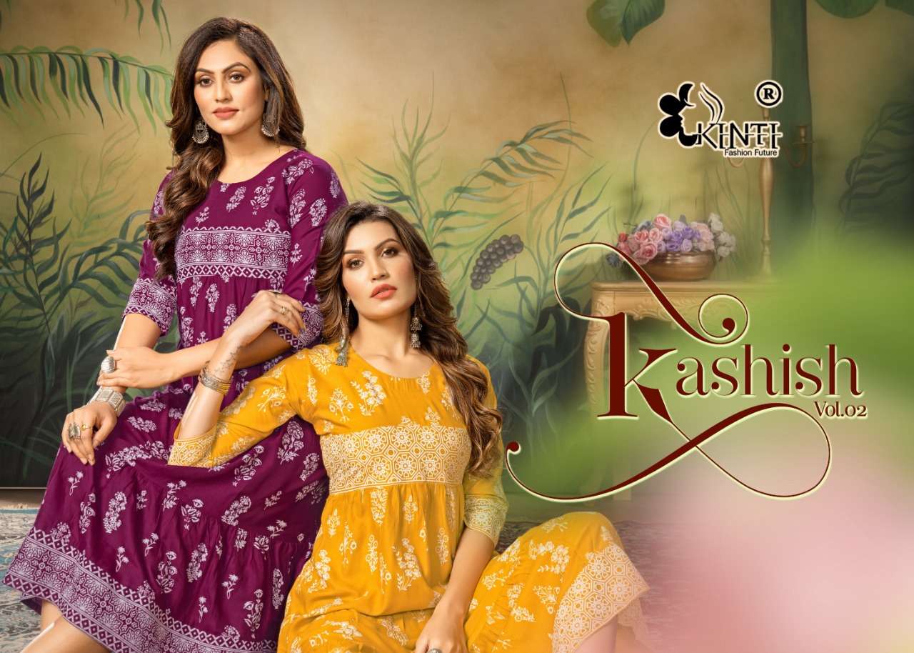 Kashish Vol-2 By Kinti 201 To 208 Series Beautiful Stylish Fancy Colorful Casual Wear & Ethnic Wear Rayon Print Kurtis At Wholesale Price