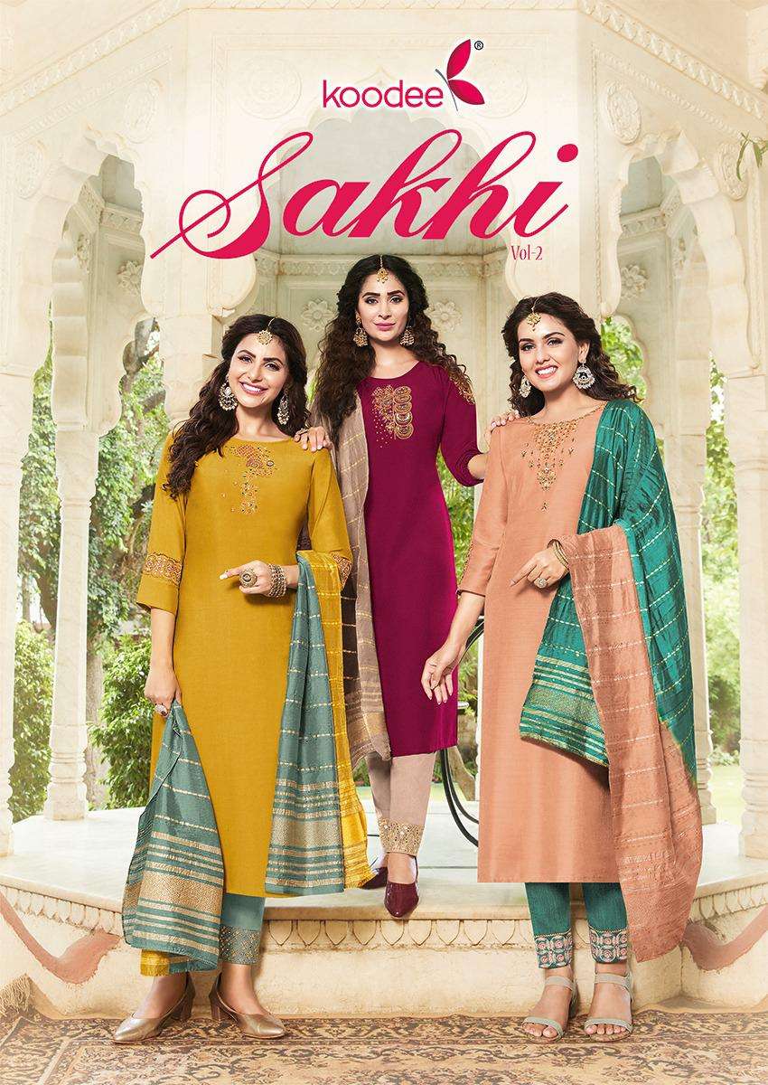 Sakhi Vol-2 By Koodee 2001 To 2006 Series Designer Festive Suits Collection Beautiful Stylish Fancy Colorful Party Wear & Occasional Wear Chanderi Dresses At Wholesale Price