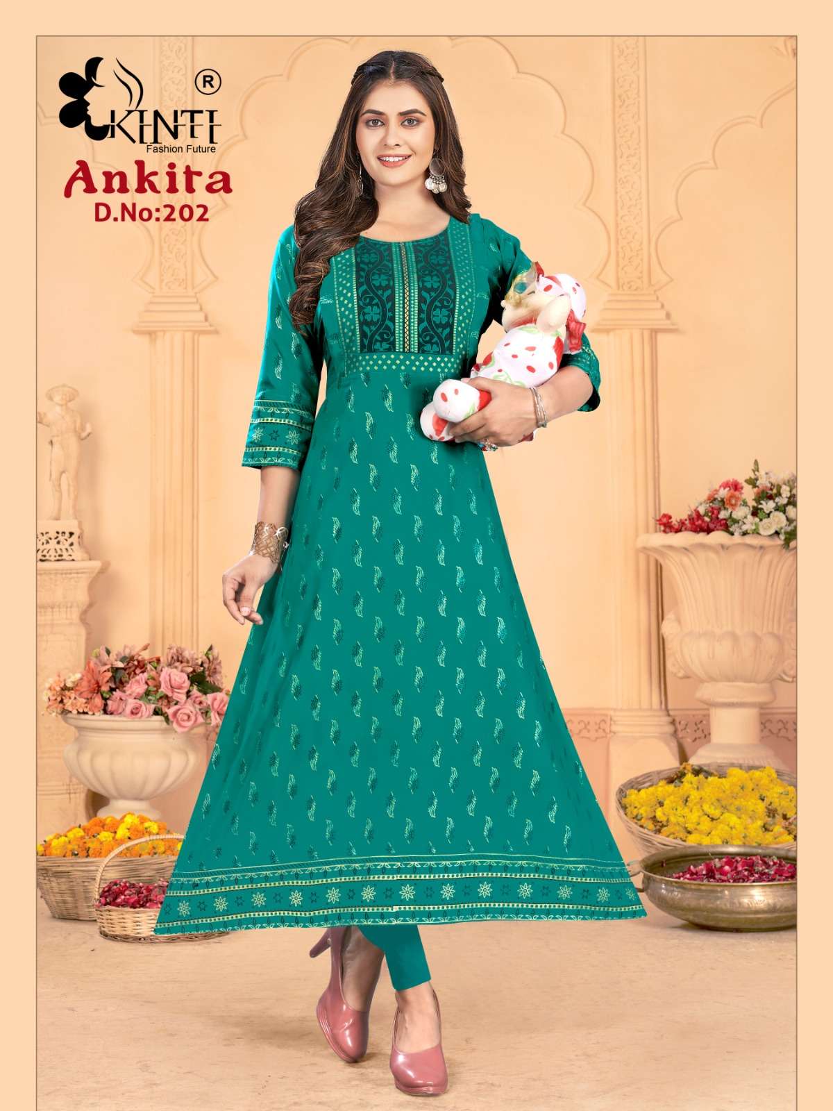 Ankita Vol-2 By Kinti 201 To 208 Series Beautiful Stylish Fancy Colorful Casual Wear & Ethnic Wear Heavy Rayon Print Gown At Wholesale Price