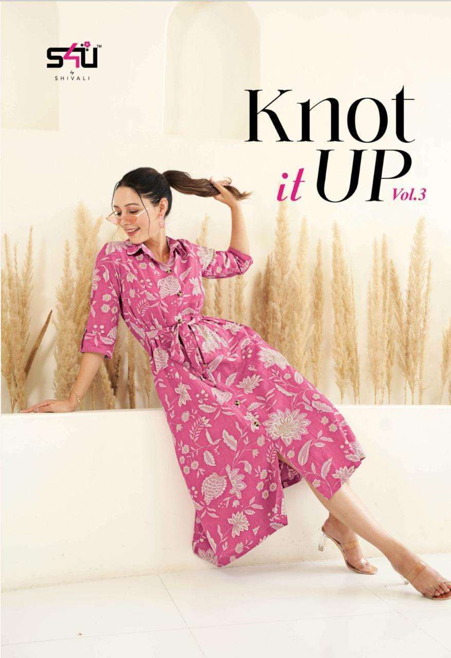 Knot It Up Vol-3 By S4u Fashion 01 To 06 Series Beautiful Stylish Fancy Colorful Casual Wear & Ethnic Wear Cotton Print Kurtis At Wholesale Price