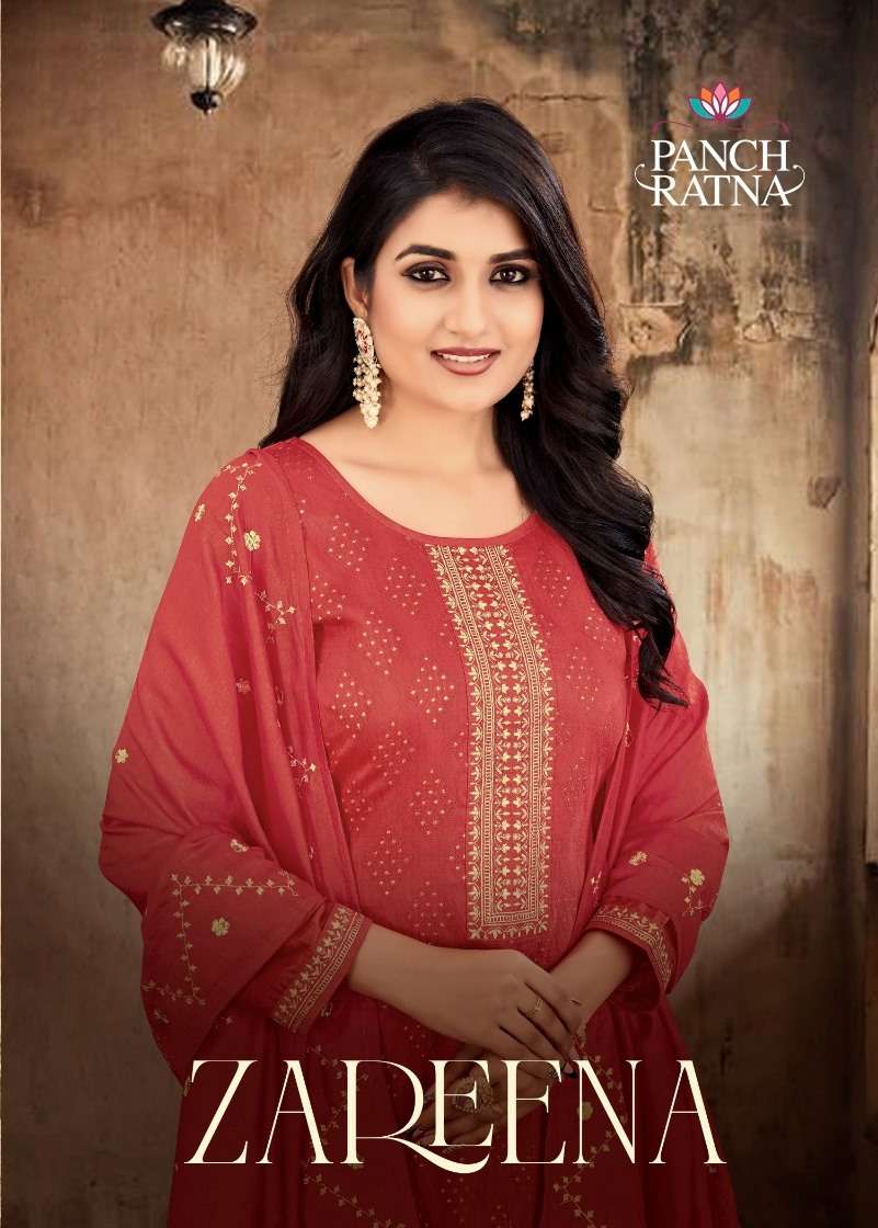 Zareena By Panch Ratna 18041 To 18044 Series Designer Suits Collection Beautiful Stylish Colorful Fancy Party Wear & Occasional Wear Viscose Jacquard Dresses At Wholesale Price