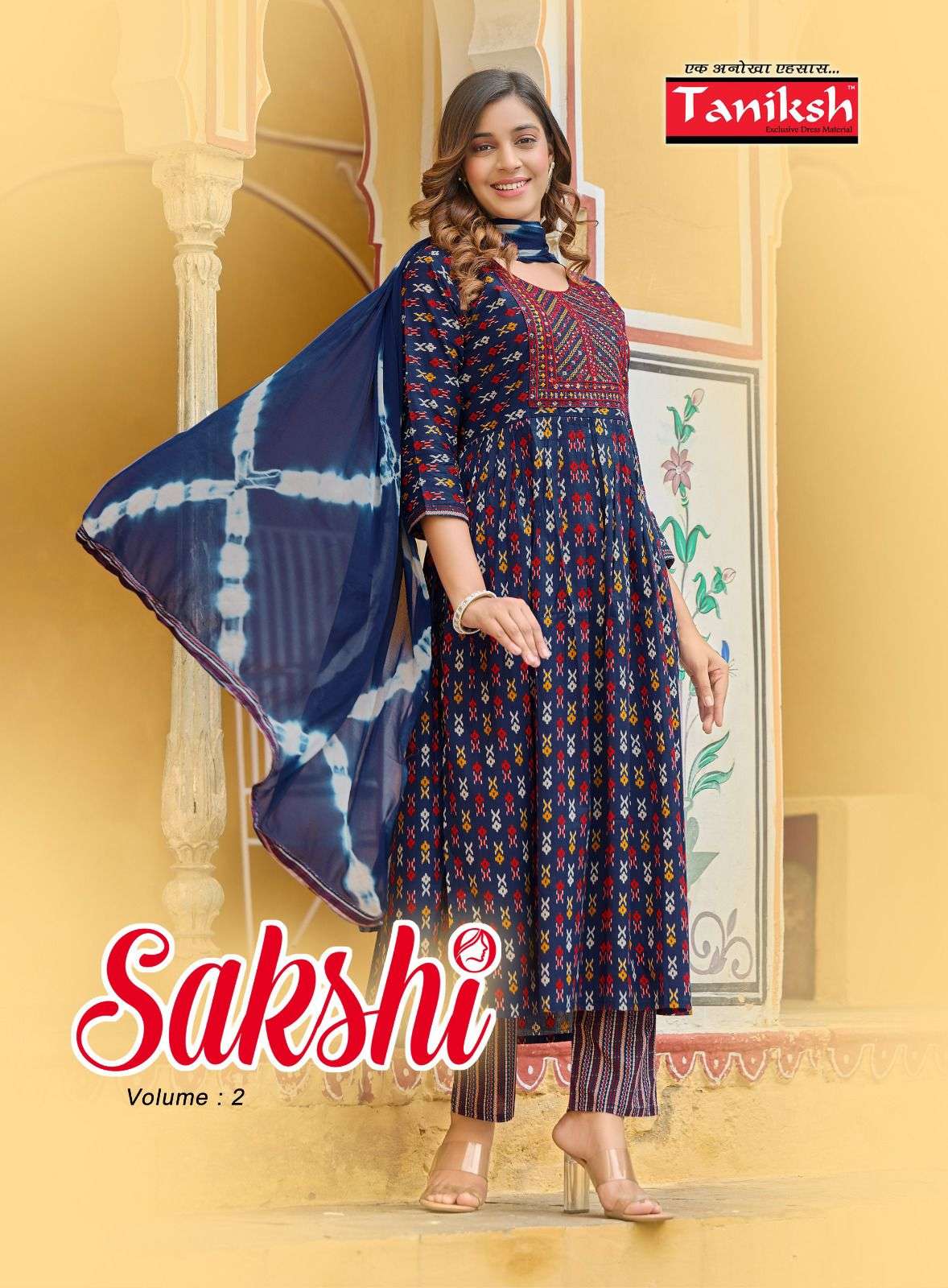 Sakshi Vol-2 By Taniksh 201 To 208 Series Beautiful Suits Colorful Stylish Fancy Casual Wear & Ethnic Wear Pure Cotton Embroidered Dresses At Wholesale Price