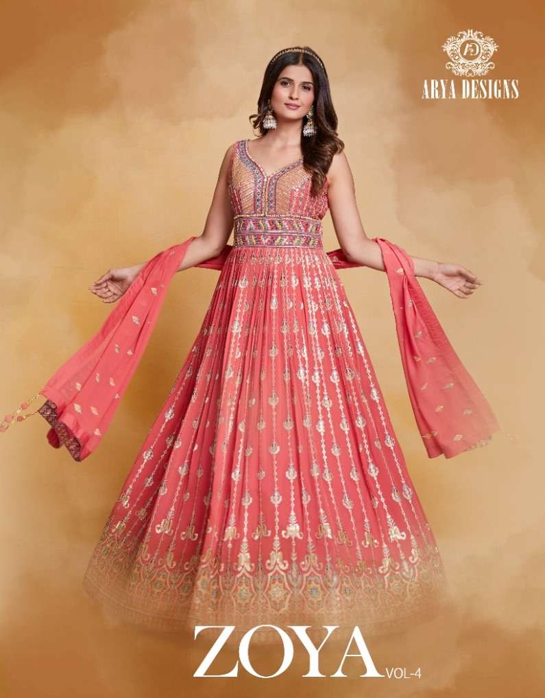 Zoya Vol-4 By Arya Designs 78001 To 78006 Series Bridal Wear Collection Beautiful Stylish Colorful Fancy Party Wear & Occasional Wear Georgette Lehengas At Wholesale Price