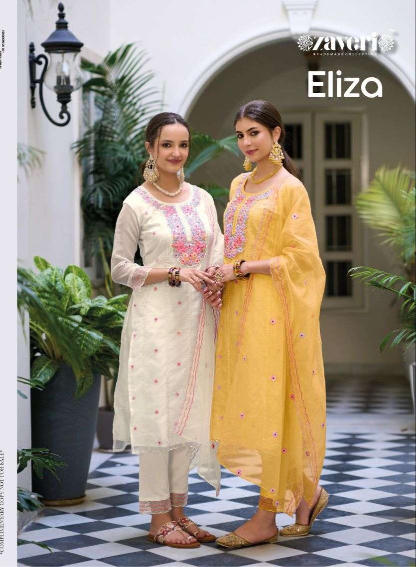 Eliza By Zaveri 1175 To 1178 Series Designer Festive Suits Collection Beautiful Stylish Fancy Colorful Party Wear & Occasional Wear Organza Embroidered Dresses At Wholesale Price