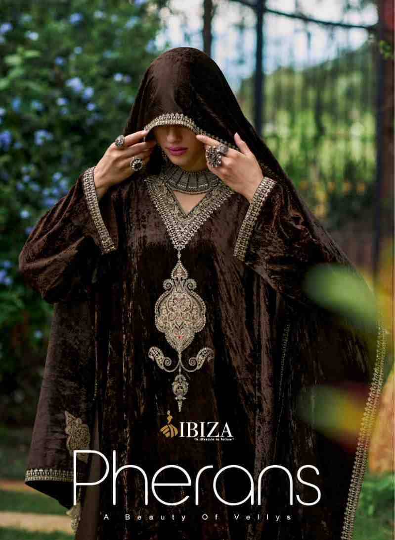 Pherans By Ibiza 10496 To 10503 Series Beautiful Stylish Festive Suits Fancy Colorful Casual Wear & Ethnic Wear & Ready To Wear Pure Viscose Velvet Dresses At Wholesale Price