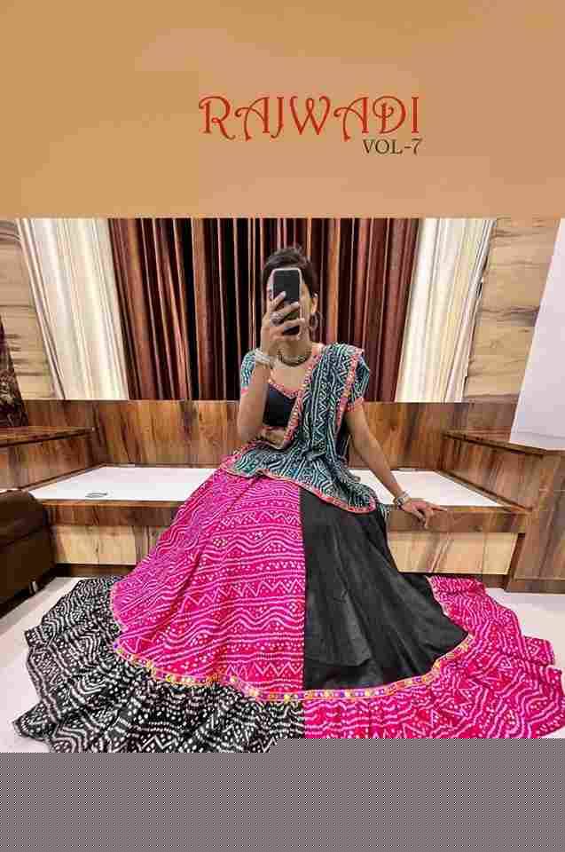 Rajwadi Vol-7 By Aawiya 7036 To 7048 Series Designer Beautiful Navratri Collection Occasional Wear & Party Wear Cotton Lehengas At Wholesale Price