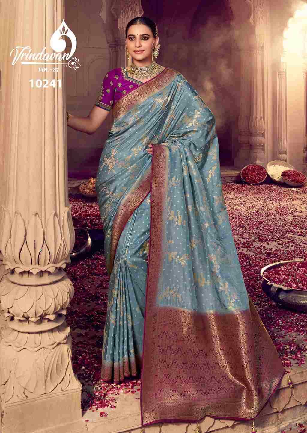 Vrindavan Vol-37 By Vrindavan 10240 To 10248 Series Indian Traditional Wear Collection Beautiful Stylish Fancy Colorful Party Wear & Occasional Wear Dola Silk Sarees At Wholesale Price