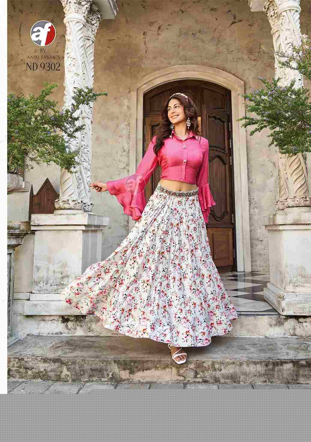 Anju Fabrics Hit Design 9302 By Anju Fabrics Stylish Fancy Beautiful Colorful Casual Wear & Ethnic Wear Viscose Silk Tops With Bottom At Wholesale Price