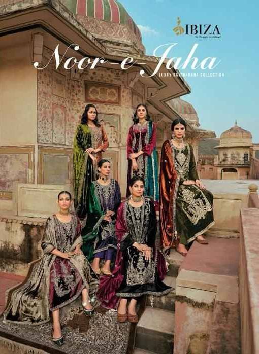 Noor-E-Jaha By Ibiza 10504 To 10511 Series Beautiful Festive Suits Stylish Fancy Colorful Party Wear & Occasional Wear Pure Viscose Velvet Dresses At Wholesale Price