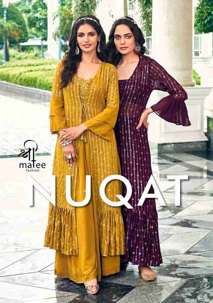 Nuqat By Shree Matee Fashion 149 To 152 Series Beautiful Stylish Fancy Colorful Casual Wear & Ethnic Wear Pure Faux Georgette Tops With Palazzo At Wholesale Price