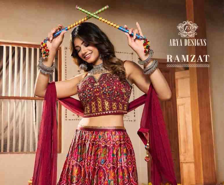 Ramzat By Arya Designs 83001 To 83006 Series Bridal Wear Collection Beautiful Stylish Colorful Fancy Party Wear & Occasional Wear Silk Lehengas At Wholesale Price