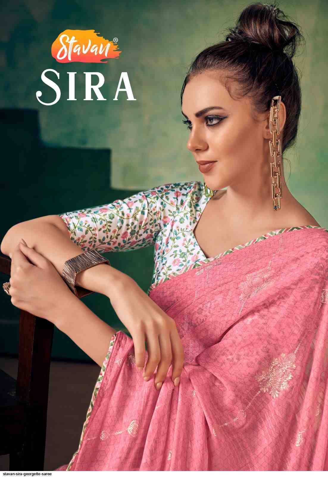 Sira By Stavan 1001 To 1010 Series Indian Traditional Wear Collection Beautiful Stylish Fancy Colorful Party Wear & Occasional Wear Georgette Sarees At Wholesale Price