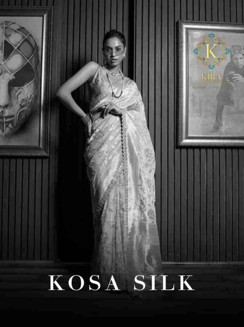 Kosa Silk By Kira 15000 To 15009 Series Indian Traditional Wear Collection Beautiful Stylish Fancy Colorful Party Wear & Occasional Wear Silk Sarees At Wholesale Price