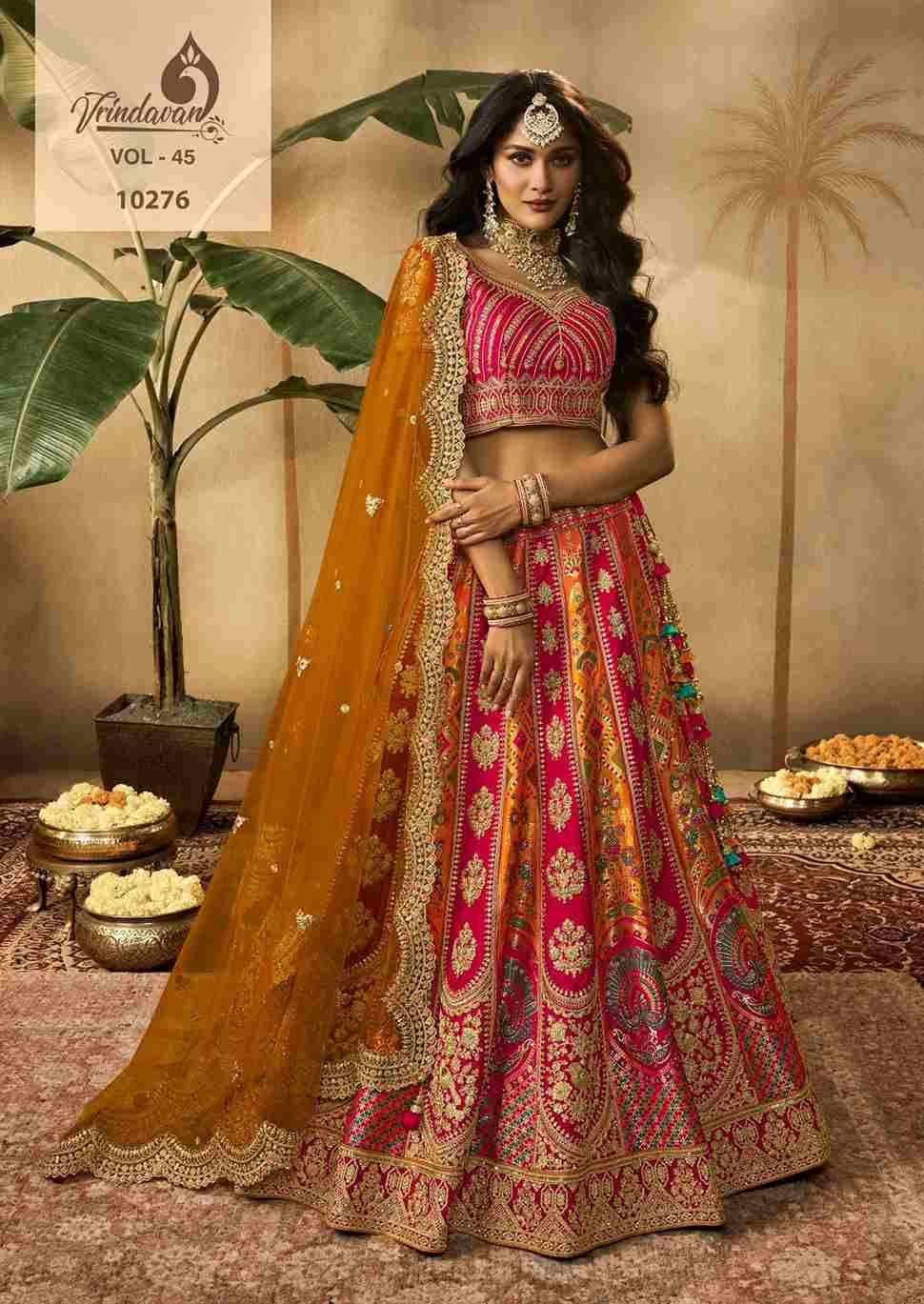 Royal Vol-45 By Vrindavan 10275 To 10280 Series Bridal Wear Collection Beautiful Stylish Colorful Fancy Party Wear & Occasional Wear Silk Lehengas At Wholesale Price