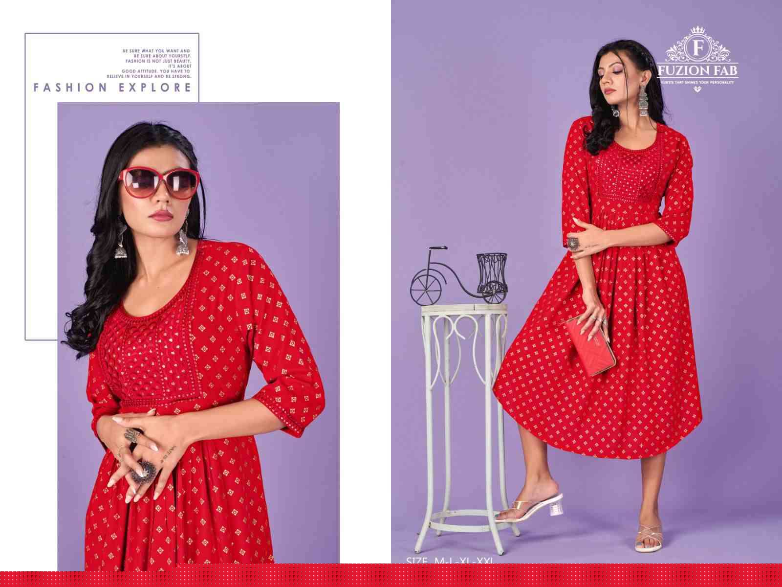 Coconut Vol-1 By Fuzion Hub 01 To 06 Series Designer Stylish Fancy Colorful Beautiful Party Wear & Ethnic Wear Collection Rayon Foil Kurtis At Wholesale Price