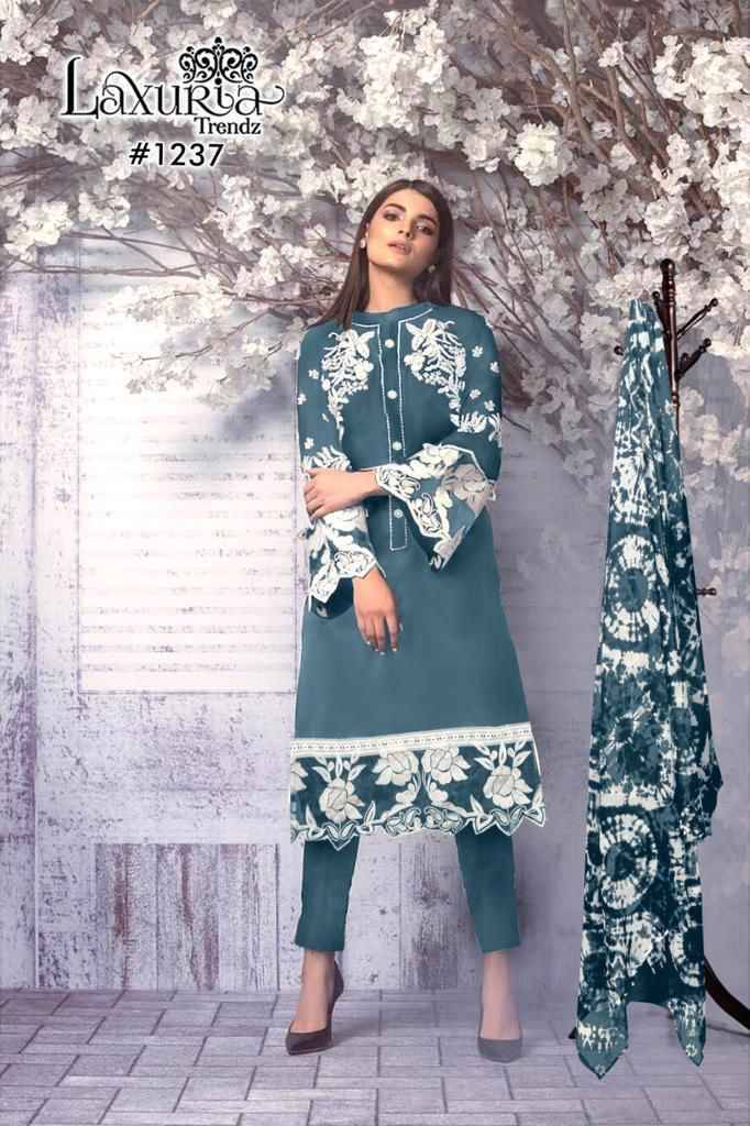 Luxuria Trendz 1237 Colours By Luxuria Trendz 1237-A To 1237-D Series Designer Festive Pakistani Suits Collection Beautiful Stylish Fancy Colorful Party Wear & Occasional Wear Faux Georgette Embroidered Dresses At Wholesale Price