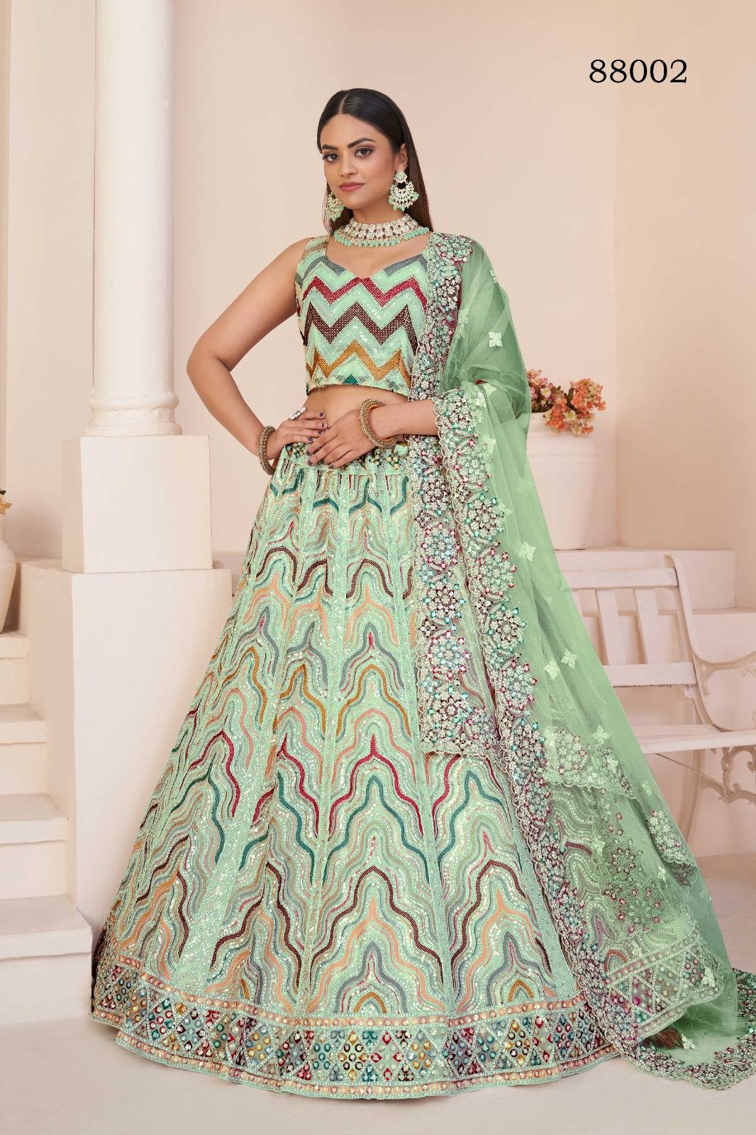 Arya Vol-53 By Arya Designs 88001 To 88016 Series Bridal Wear Collection Beautiful Stylish Colorful Fancy Party Wear & Occasional Wear Net/Georgette Lehengas At Wholesale Price