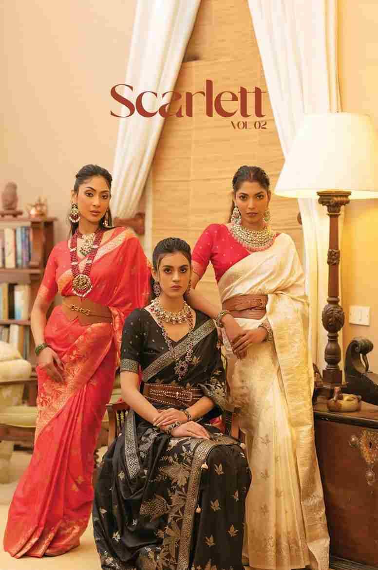 Scarlett Vol-2 By Kira 2201 To 2210 Series Indian Traditional Wear Collection Beautiful Stylish Fancy Colorful Party Wear & Occasional Wear Satin Sarees At Wholesale Price