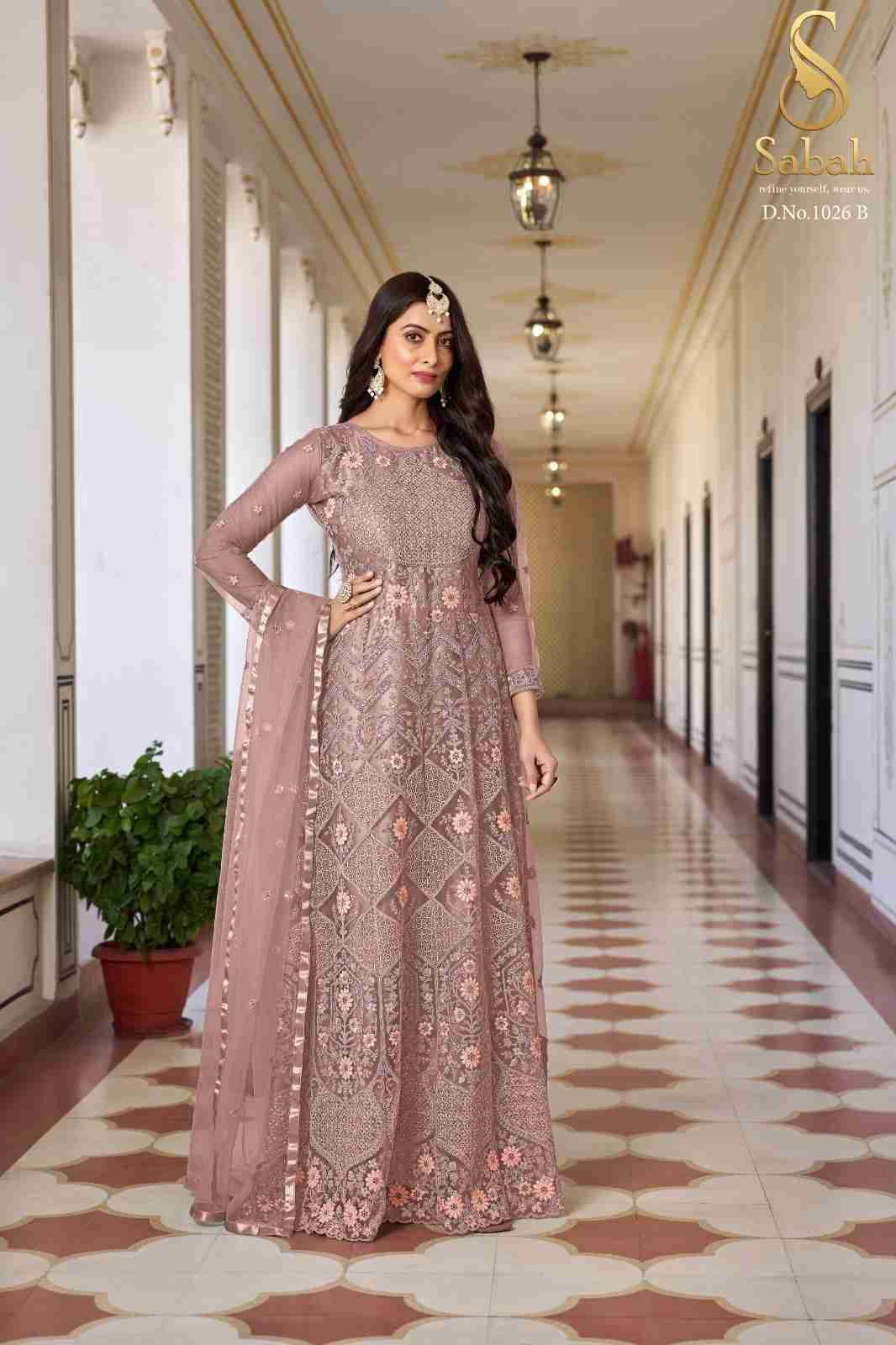 Simran By Sabah 1026-A To 1026-D Series Designer Anarkali Suits Beautiful Fancy Colorful Stylish Party Wear & Occasional Wear Heavy Net Dresses At Wholesale Price