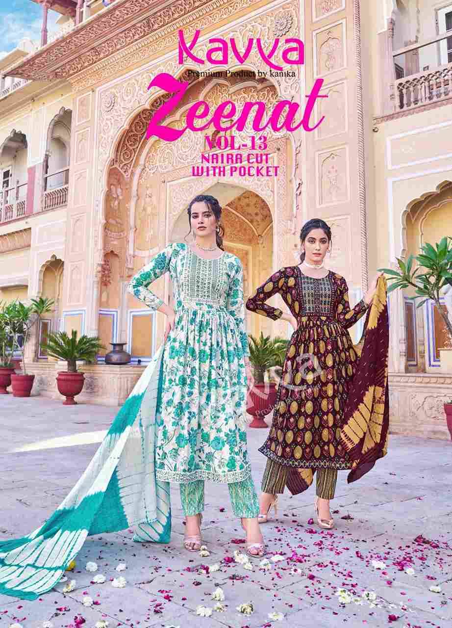 Zeenat Vol-13 By Kavya 13001 To 13010 Series Beautiful Festive Suits Colorful Stylish Fancy Casual Wear & Ethnic Wear Capsule Dresses At Wholesale Price