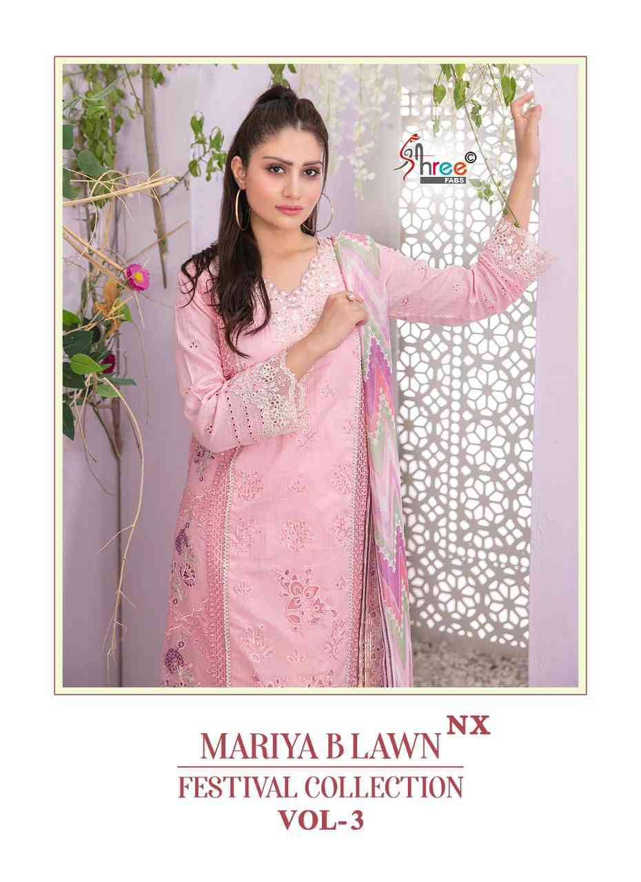Mariya B Lawn Festival Collection Vol-3 Nx By Shree Fabs 3552 To 3555 Series Designer Pakistani Suits Beautiful Stylish Fancy Colorful Party Wear & Occasional Wear Pure Lawn Cotton Print Embroidered Dresses At Wholesale Price