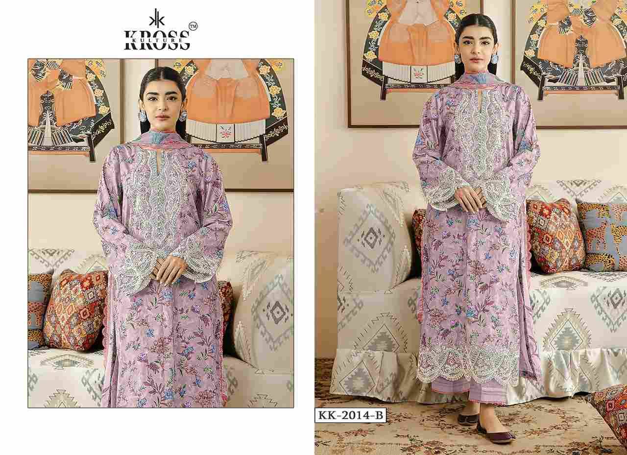 Kross Kulture Hit Design 2014 Colours By Kross Kulture 2014-A To 2014-B Series Beautiful Pakistani Suits Colorful Stylish Fancy Casual Wear & Ethnic Wear Pure Cotton Print With Embroidered Dresses At Wholesale Price