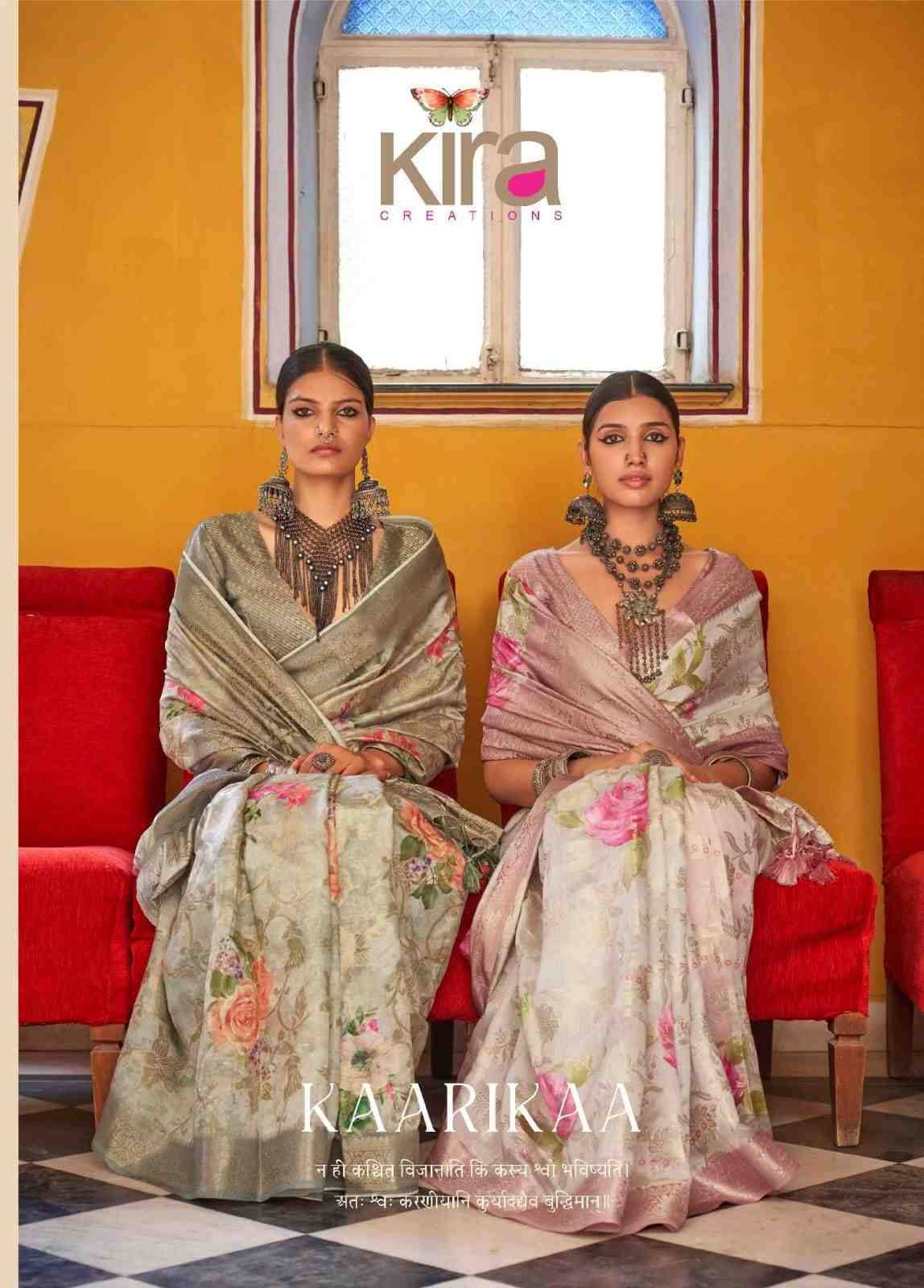 Kaarikaa By Kira 5101 To 5109 Series Indian Traditional Wear Collection Beautiful Stylish Fancy Colorful Party Wear & Occasional Wear Silk Sarees At Wholesale Price