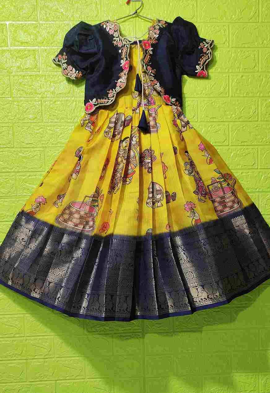 PVR KIDS GOWN BY FASHID WHOLESALE 01 TO 04 SERIES DESIGNER BEAUTIFUL NAVRATRI COLLECTION OCCASIONAL WEAR & PARTY WEAR PURE BANARASI SILK LEHENGAS AT WHOLESALE PRICE