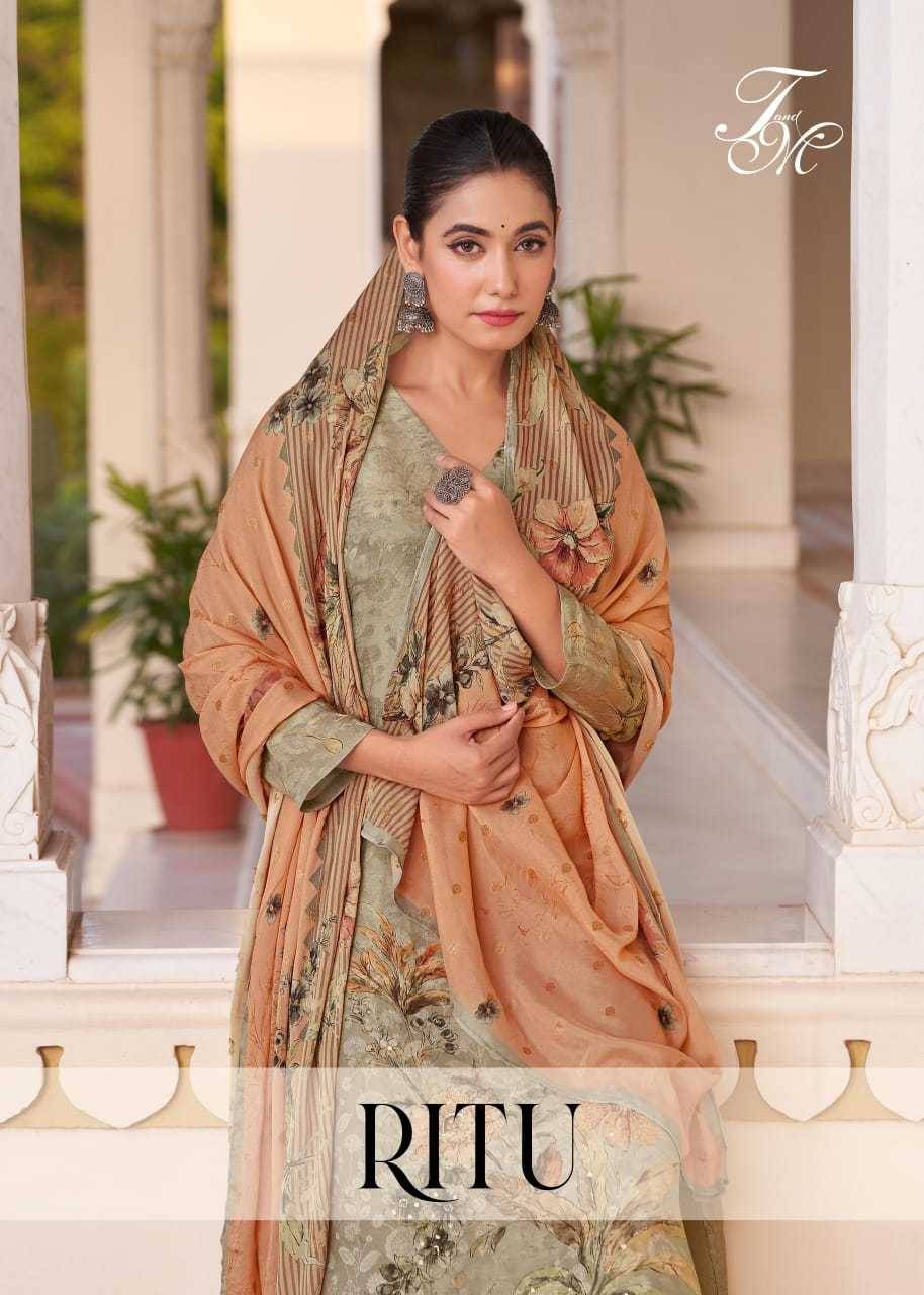 Ritu By T And M Designer Studio Beautiful Festive Suits Colorful Stylish Fancy Casual Wear & Ethnic Wear Viscose Jacquard Dresses At Wholesale Price