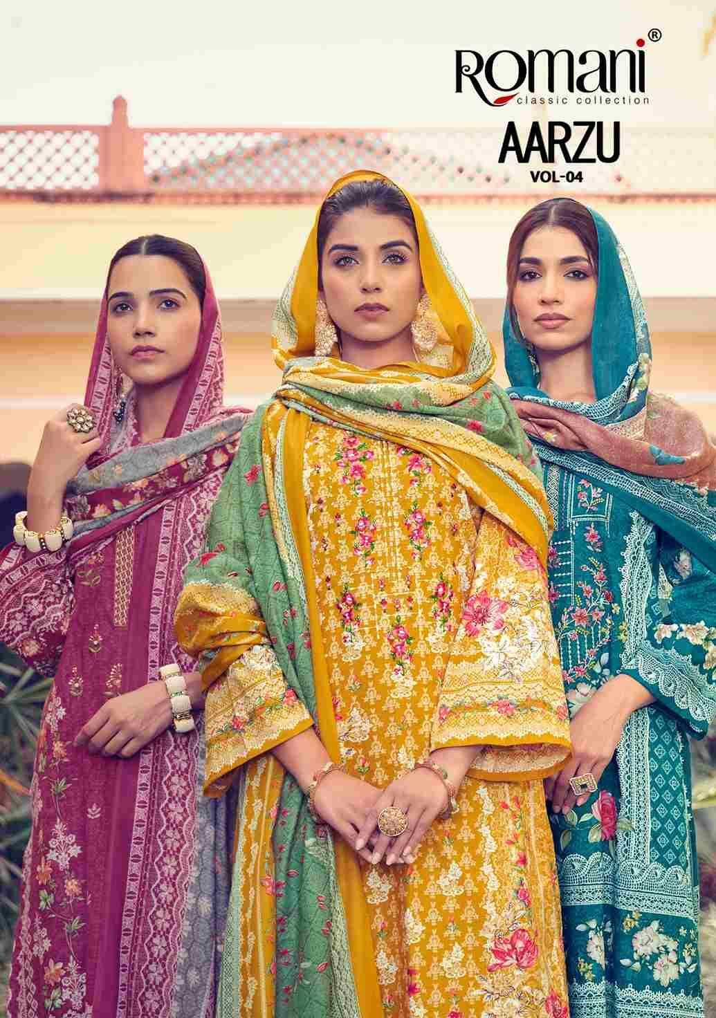 Aarzu Vol-4 By Romani 1087-001 To 1087-010 Series Beautiful Festive Suits Stylish Fancy Colorful Casual Wear & Ethnic Wear Pure Cotton Print Dresses At Wholesale Price